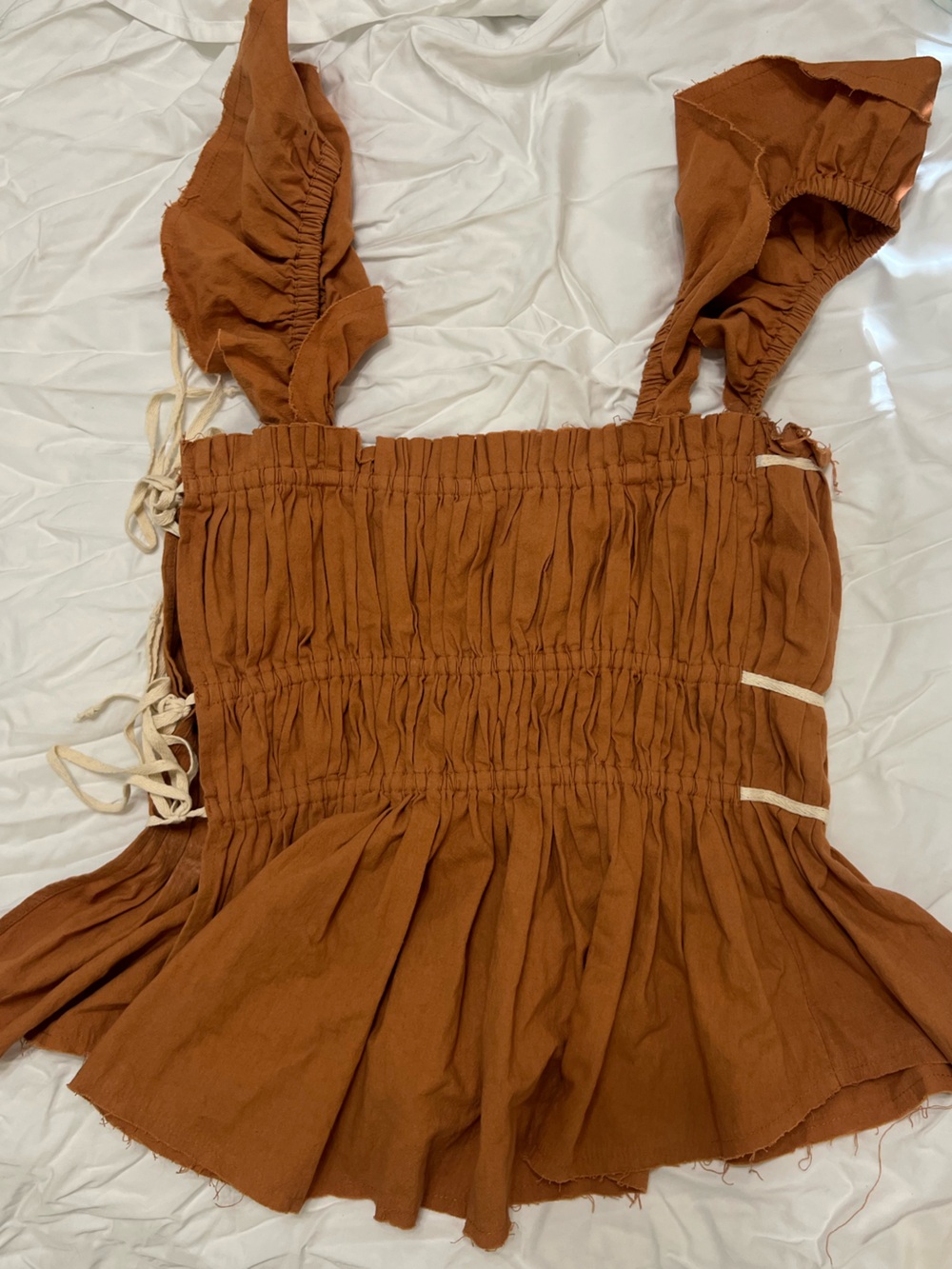 Free People Terra Claude Corset Peplum Top - Rust - Picture 3 of 4